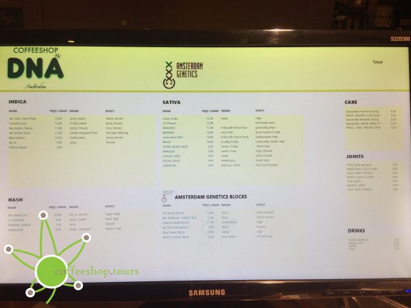 DNA Coffeeshop Menu during February 2017